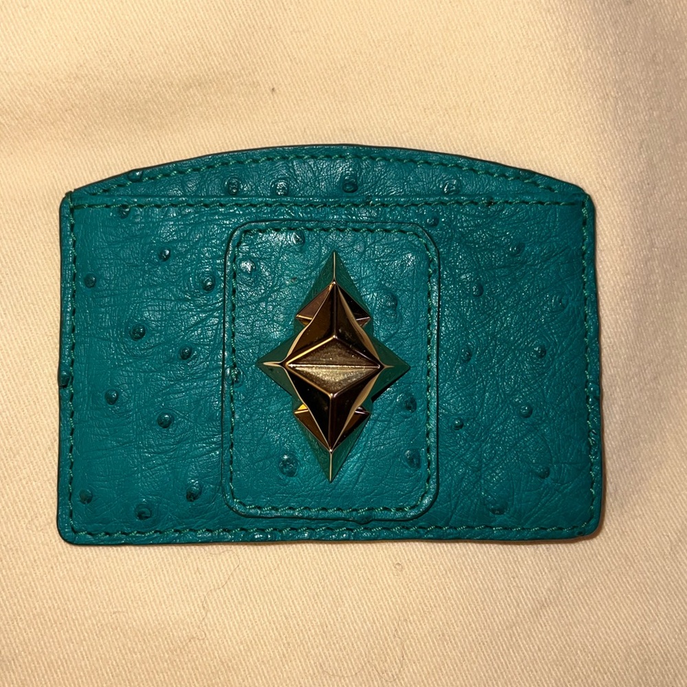 Emerald Green w/ Gold Hardware Exotic Sofia Al Asfoor Continental Mini Wallet